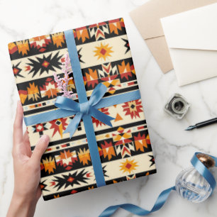 Papier Cadeau motif occidental cool carrelé