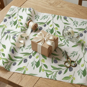 Papier Cadeau Motif olive de campagne française 