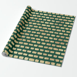 Papier Cadeau Motif or Faux et vert foncé
