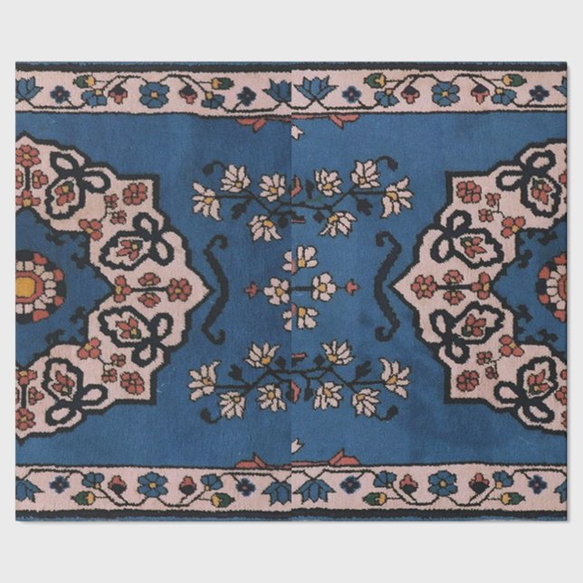 Papier Cadeau Motif oriental bleu turc (Couture)