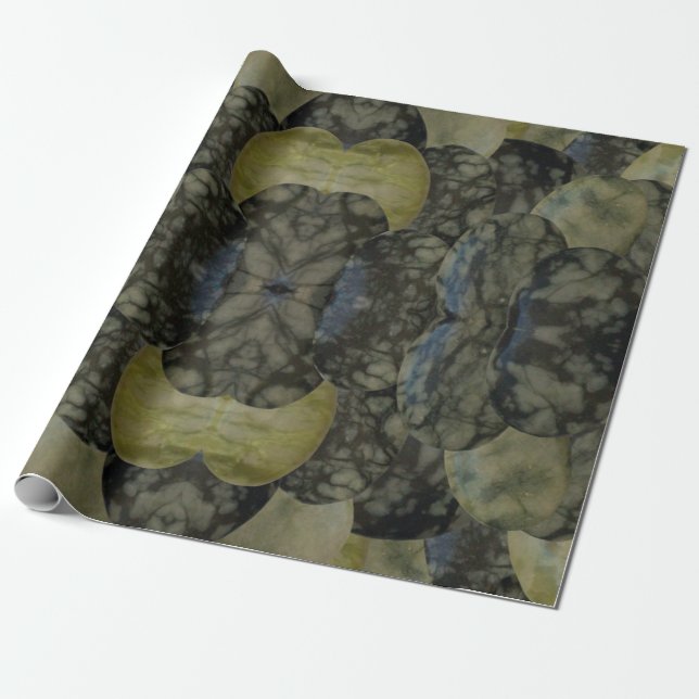 Papier Cadeau Motif Oval Banded Agate Gemstone Four Part (Déroulé)