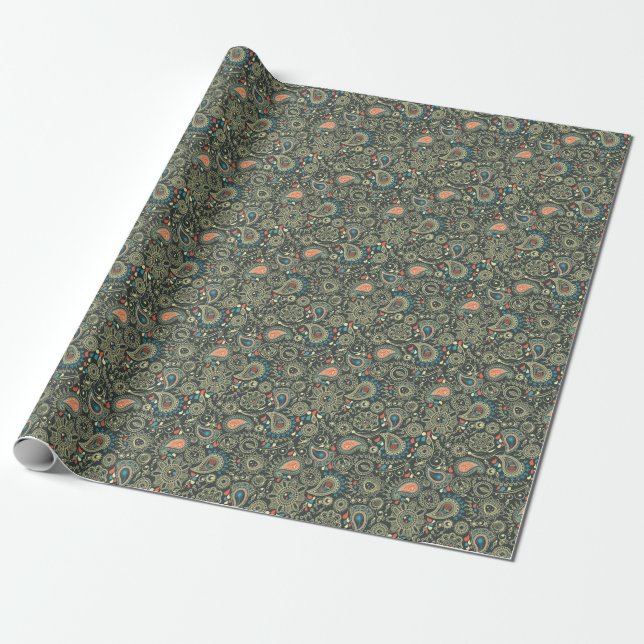 Papier Cadeau Motif Paisley 3 (Déroulé)
