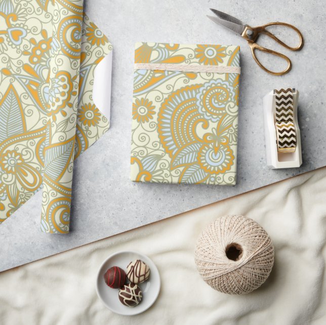 Papier Cadeau Motif Paisley, Persian Paisley, Oriental Paisley (Artisanat)