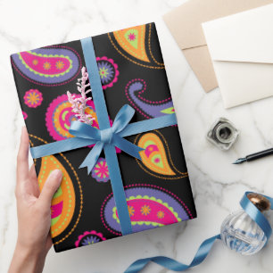Papier Cadeau Motif Paisley sans couture Coloré