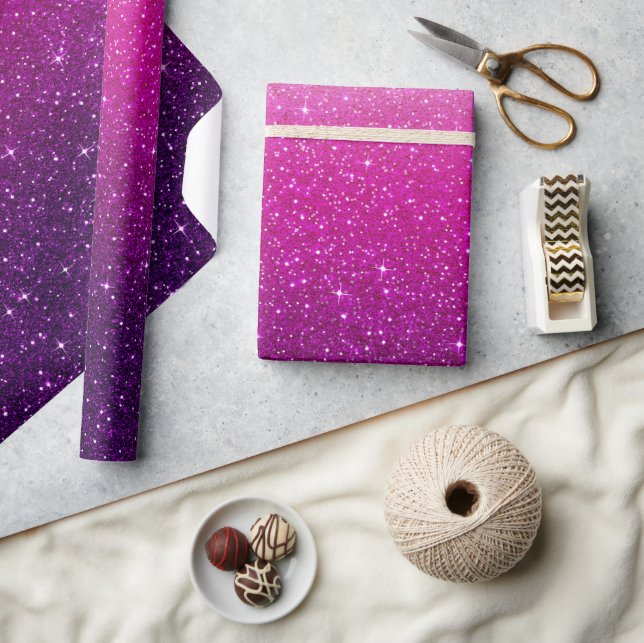 Papier Cadeau Motif Parties scintillant rose (Artisanat)