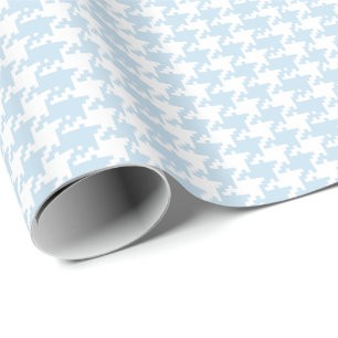 Papier Cadeau Motif Pastel Blue Et White Pied De Poule