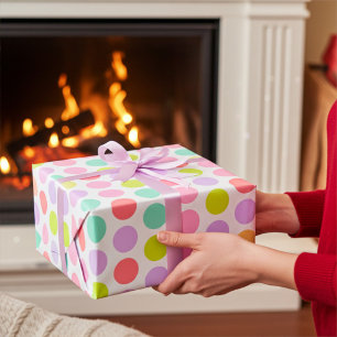 Papier Cadeau Motif Pastel Douceaux à Points