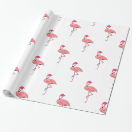Papier Cadeau Motif père Noël Helper Flamants roses