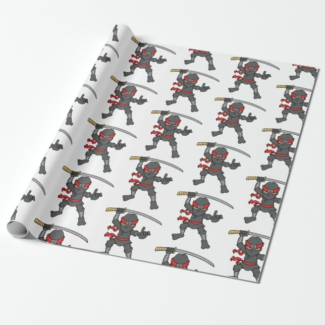 Papier Cadeau Motif personnalisable de Ninja (Déroulé)