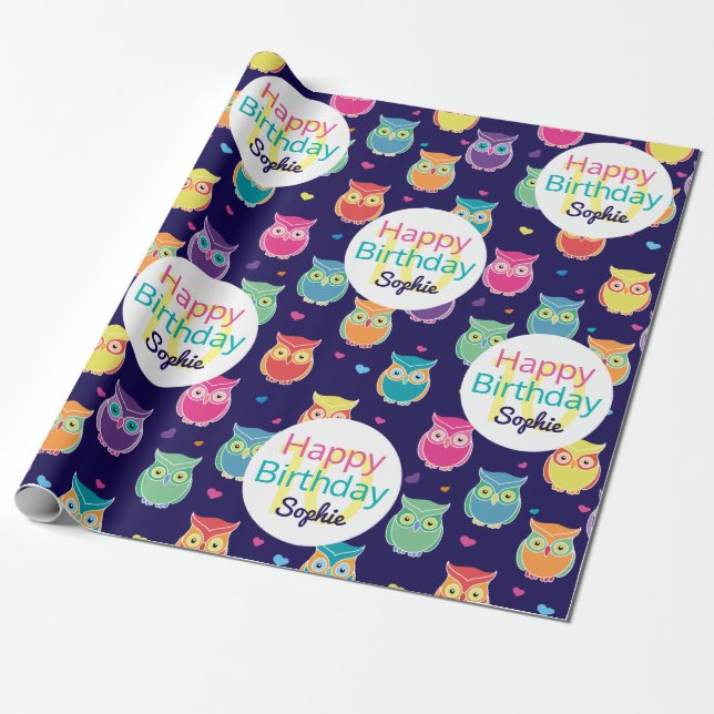 Papier Cadeau Motif personnalisé des filles pour l'anniversaire  (Déroulé)