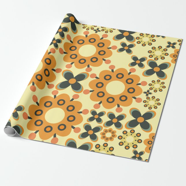 Papier Cadeau motif pétale de fleur mignon (Déroulé)