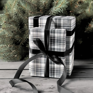 Papier Cadeau Motif plat noir et blanc