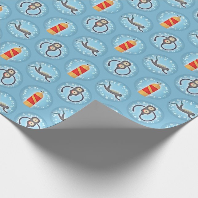 Papier Cadeau Motif plongée sous-marine - Cute Scuba Thème (Coin)