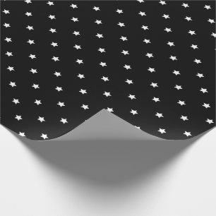 Papier Cadeau Motif Polka Dot Des Étoiles Noires Et Blanches