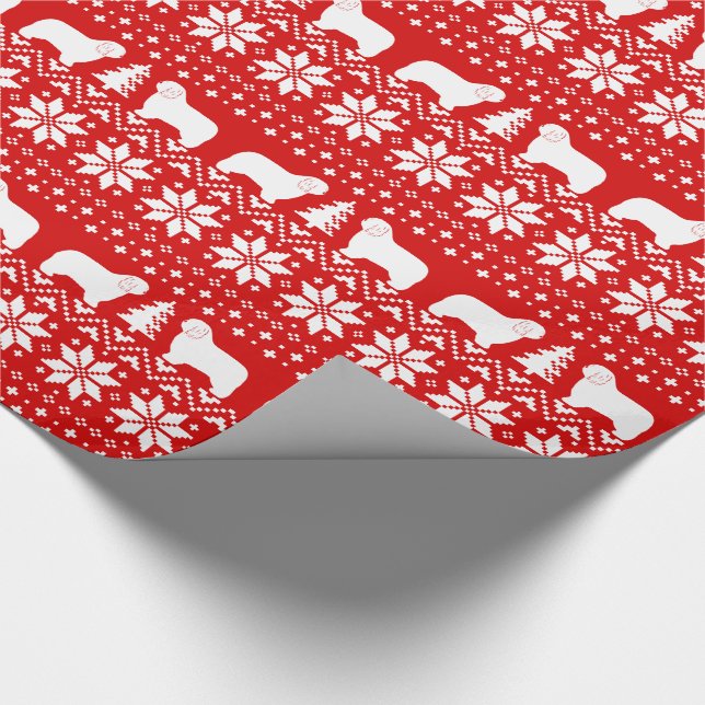 Papier Cadeau Motif polonais de chandail de Noël de chiens de (Coin)