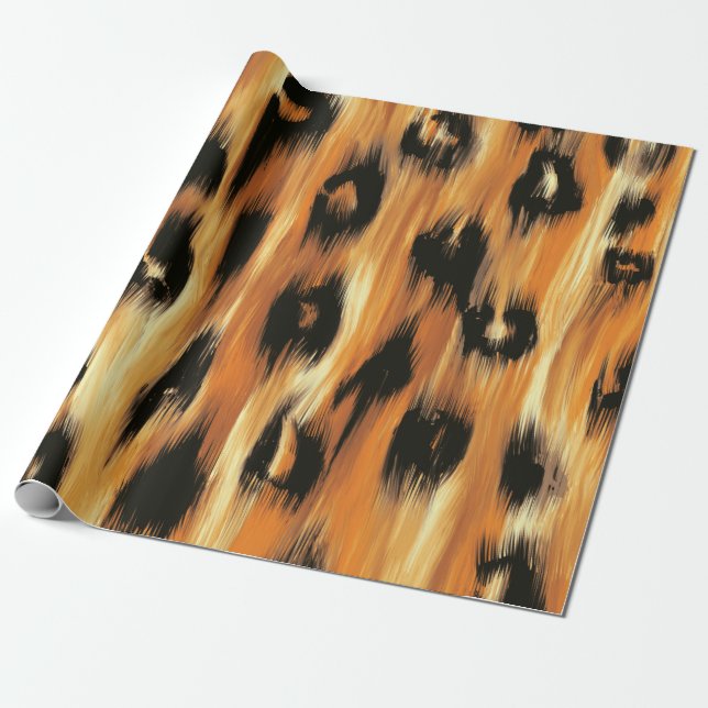 Papier Cadeau Motif Poster de animal Leopard Spot (Déroulé)