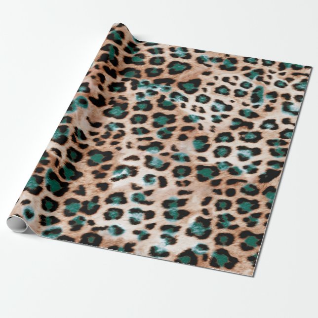 Papier Cadeau Motif Poster de animal Leopard Spots (Déroulé)