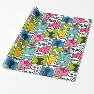Papier Cadeau Motif pour animaux de compagnie de style bande des