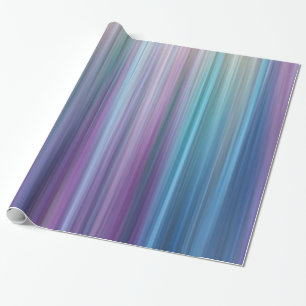 Papier Cadeau Motif pourpre et turquoise abstrait de rayures de