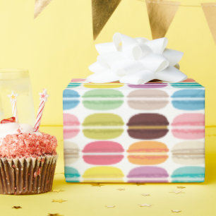 Papier Cadeau Motif Rainbow Macarons
