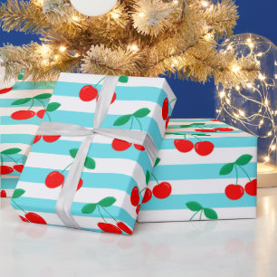 Papier Cadeau Motif Rayure Cerise – Cadeau & Décoration de Fruit