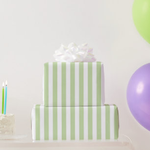Papier Cadeau Motif rayure verte pastel girly classique printemp