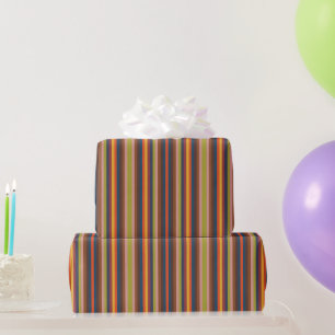 Papier Cadeau Motif rayures colorées automne et hiver