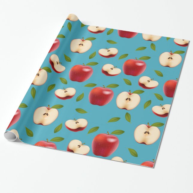 Papier Cadeau Motif Red Apple (Déroulé)