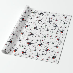 Papier Cadeau Motif Red & Black Spider