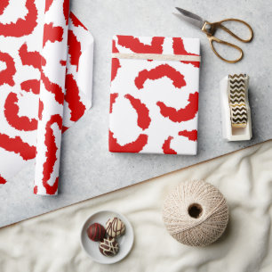 Papier Cadeau Motif Red Leopard