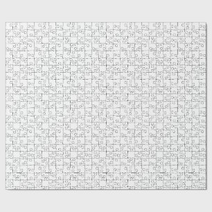 Papier Cadeau motif répétitif de puzzle noir et blanc