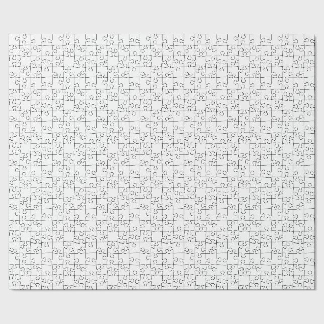 Papier Cadeau motif répétitif de puzzle noir et blanc (Couture)