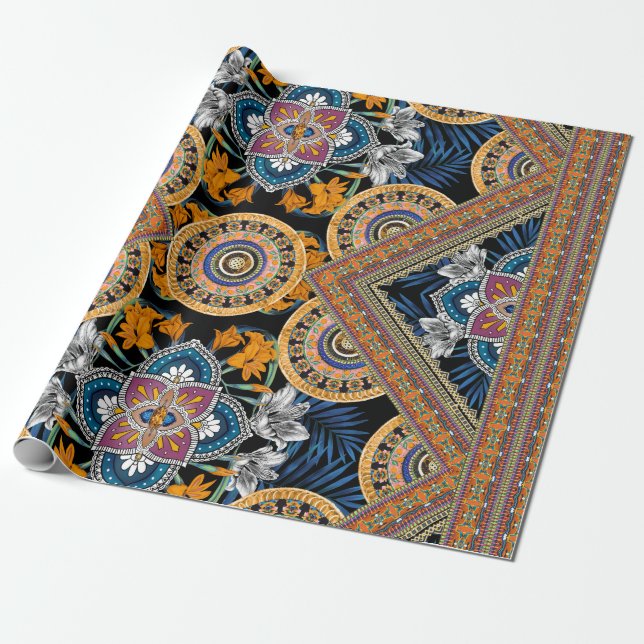 Papier Cadeau Motif rétro (Déroulé)