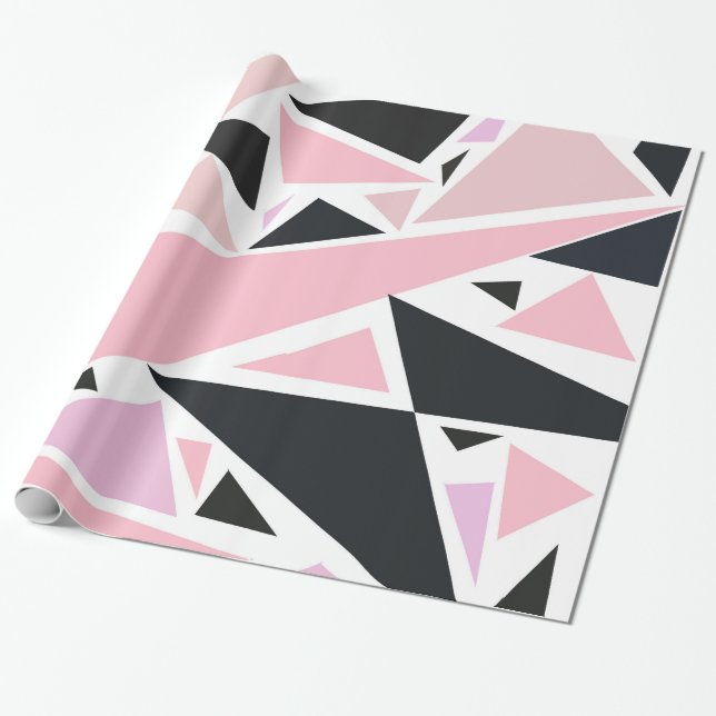 Papier Cadeau Motif rose artistique de triangles d'abrégé sur (Déroulé)