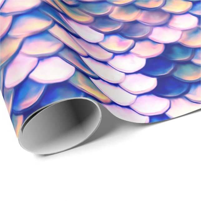 Papier Cadeau Motif rose de peau de sirène (Coin rond)