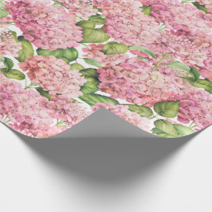 Papier Cadeau Motif rose floral d'hortensia