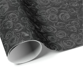 Papier Cadeau Motif Rose gothique noir