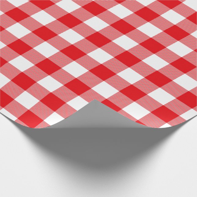 Papier Cadeau Motif rouge et blanc de contrôle de Buffalo (Coin)