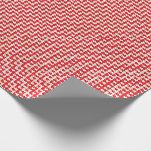 Papier Cadeau Motif rouge et blanc de pied-de-poule