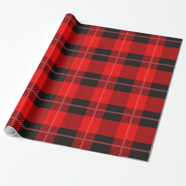 Papier Cadeau Motif rouge et noir (Déroulé)