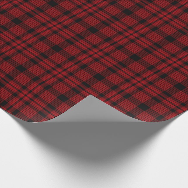 Papier Cadeau Motif rouge et noir de plaid (Coin)