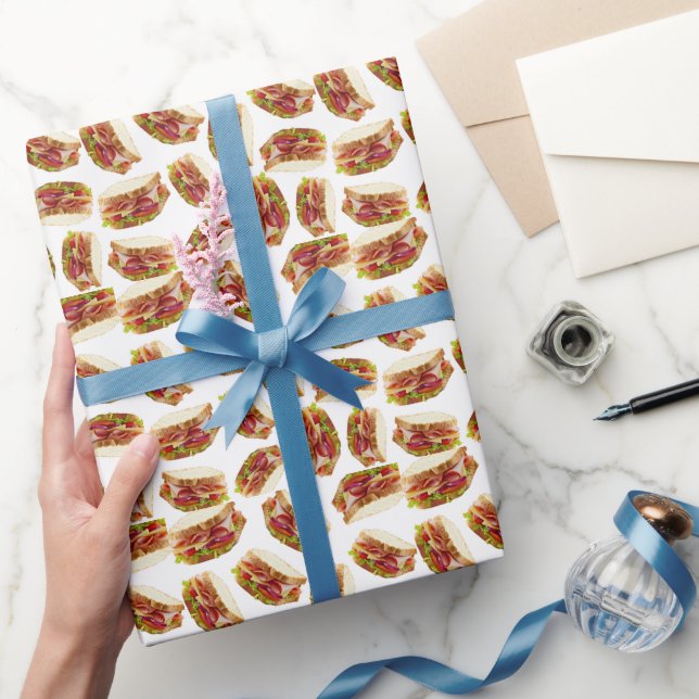 Papier Cadeau Motif sandwich au jambon (Cadeaux)