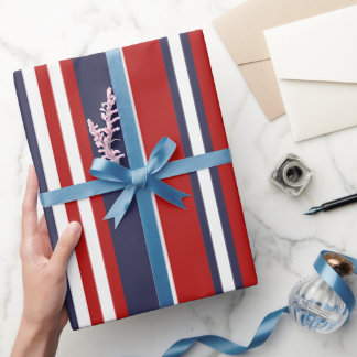 Papier Cadeau Motif sans couture à rayures verticales rouges et 
