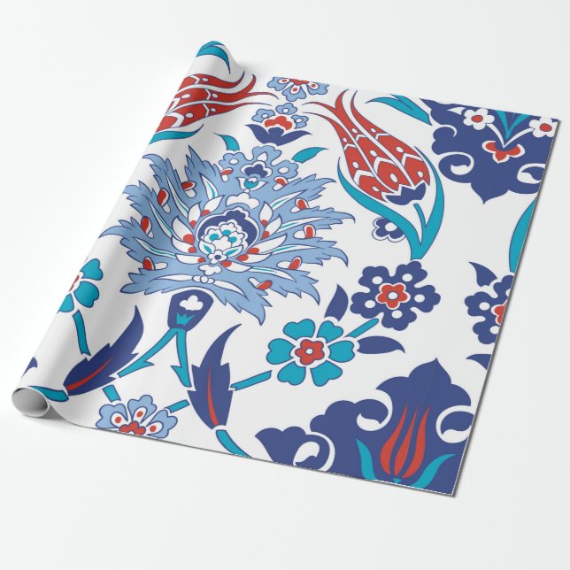 Papier Cadeau Motif sans couture au style turc traditionnel (Déroulé)