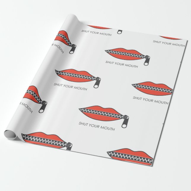 Papier Cadeau Motif sans couture avec bouche de femme avec ferme (Déroulé)