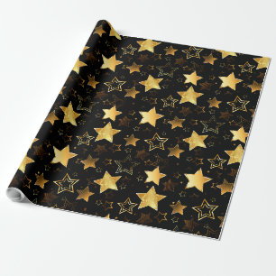 Papier Cadeau Motif sans couture avec étoiles d'or
