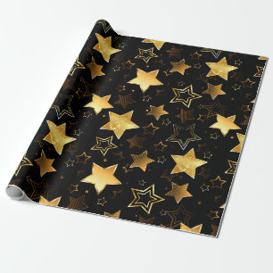 Papier Cadeau Motif sans couture avec étoiles d'or