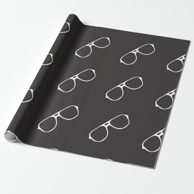 Papier Cadeau Motif sans couture avec lunettes dessinées à la ma (Déroulé)