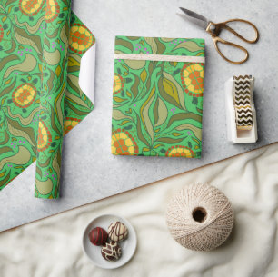 Papier Cadeau Motif sans couture d'art de tortue Masculin