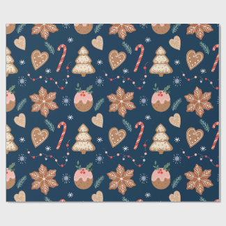 Papier Cadeau Motif sans couture de biscuits de Noël au gingembr